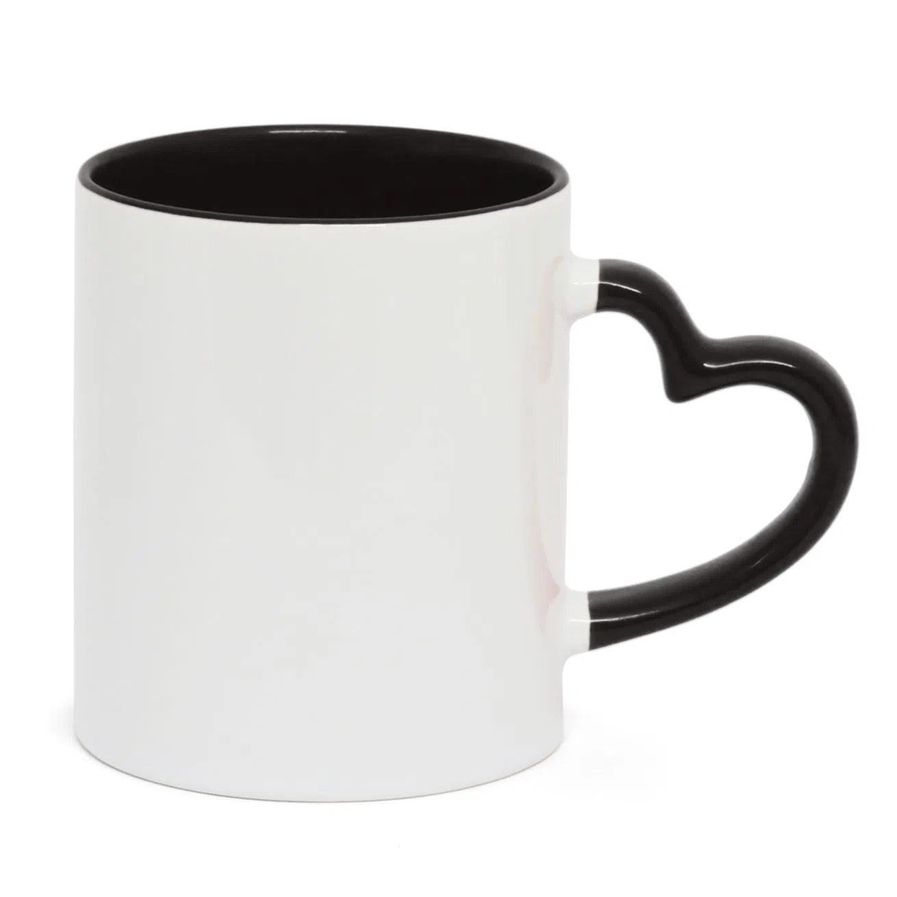 Caneca alça de Coracao e Interior Preto
