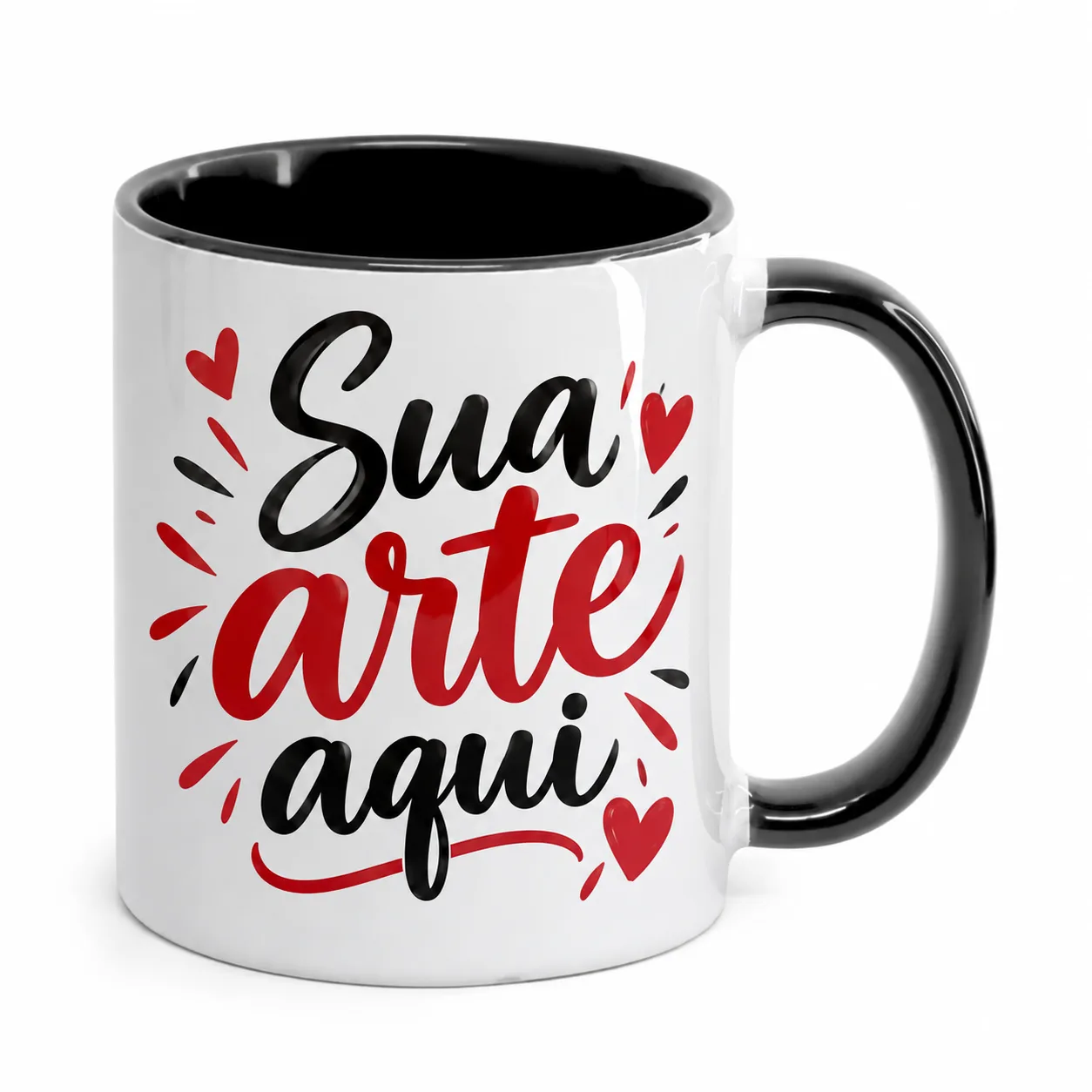 Caneca Alça e interior Preto