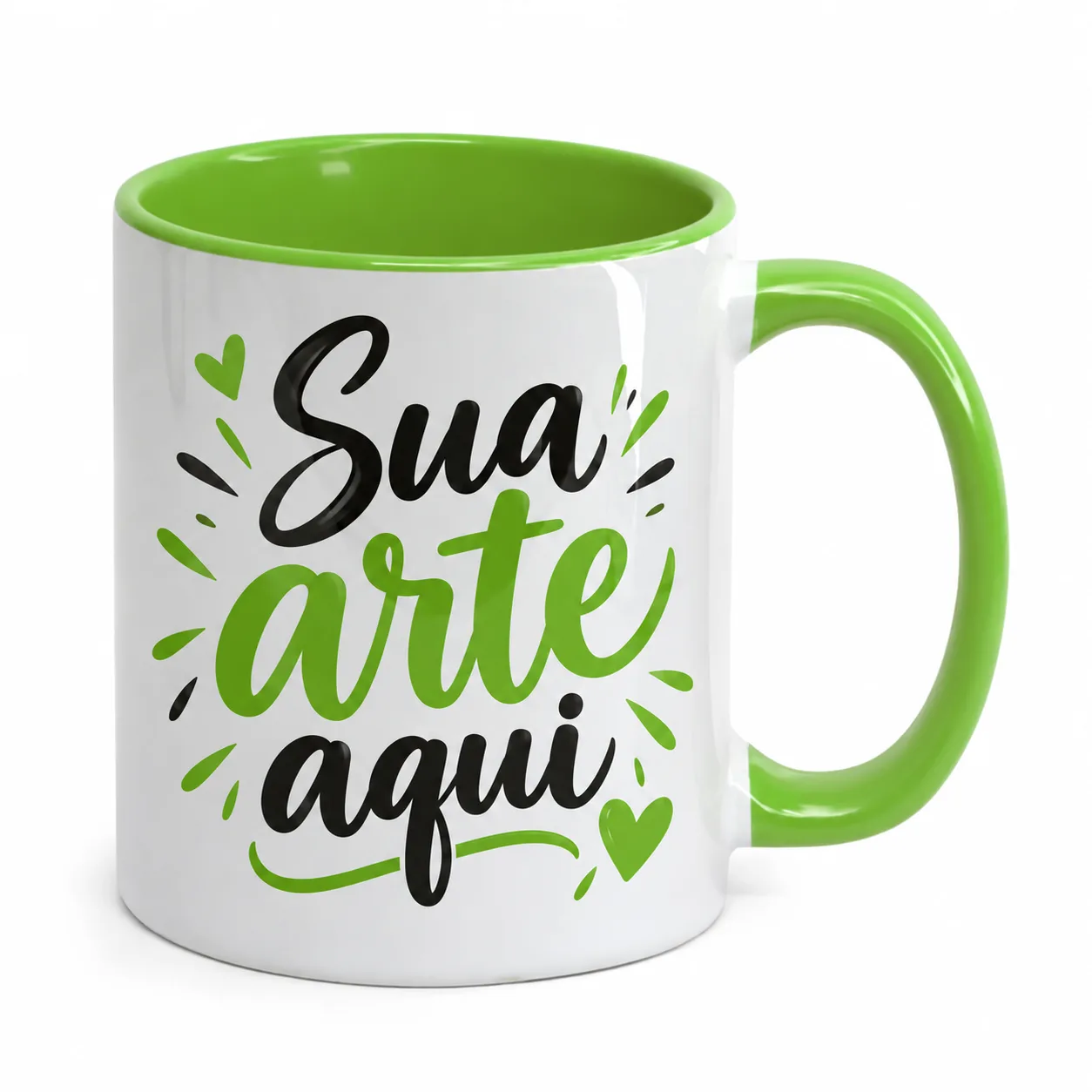 Caneca Alça e interior Verde Claro
