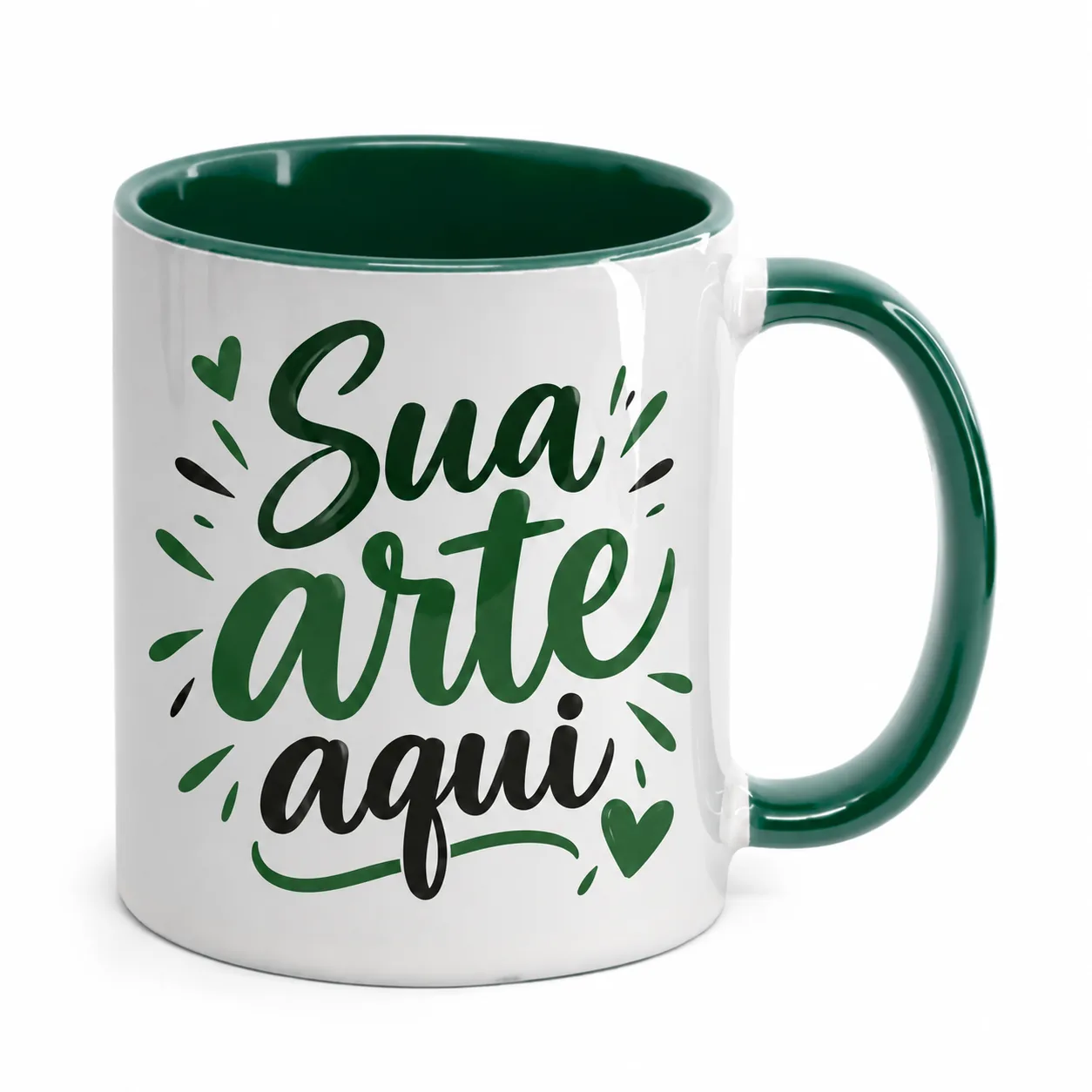 Caneca Alça e interior Verde Escuro