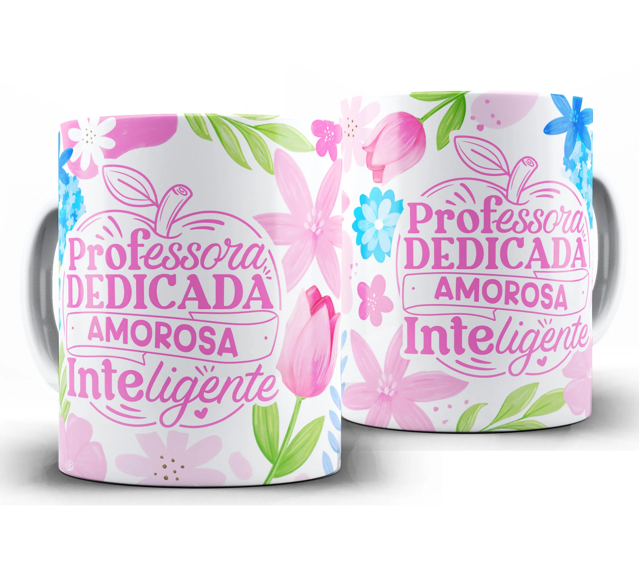 Caneca Personalizada Feliz Dia dos Professores — W10 — Dedicada Amorosa Inteligente