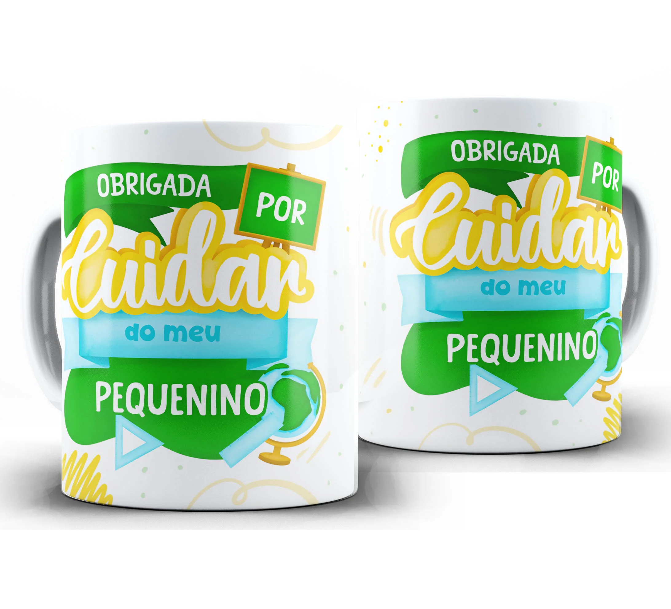 Caneca Personalizada Feliz Dia dos Professores — W106 — Obrigada Por Cuidar do Meu