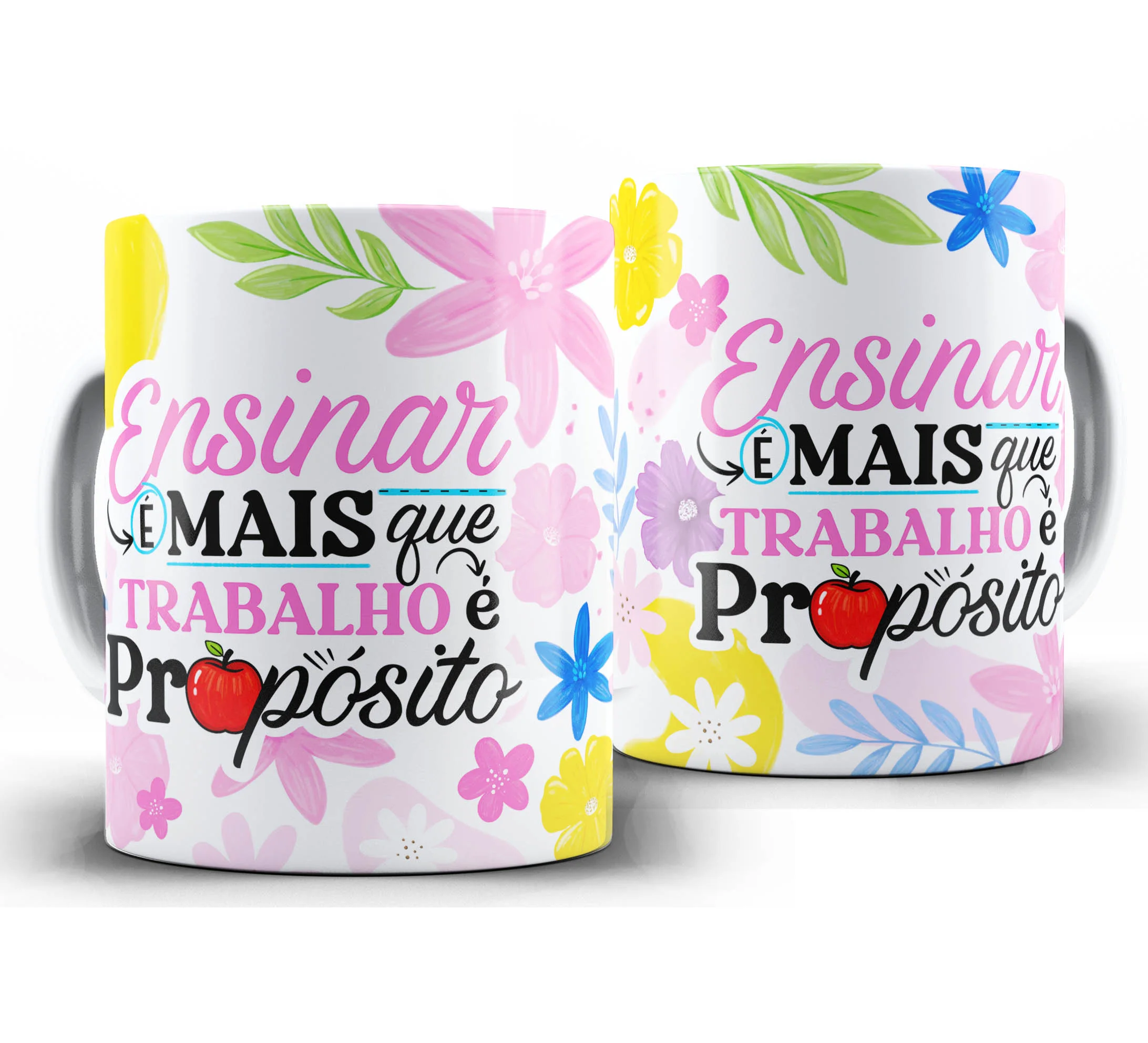 Caneca Personalizada Feliz Dia dos Professores — W12 — Ensinar é mais Que Trabalho