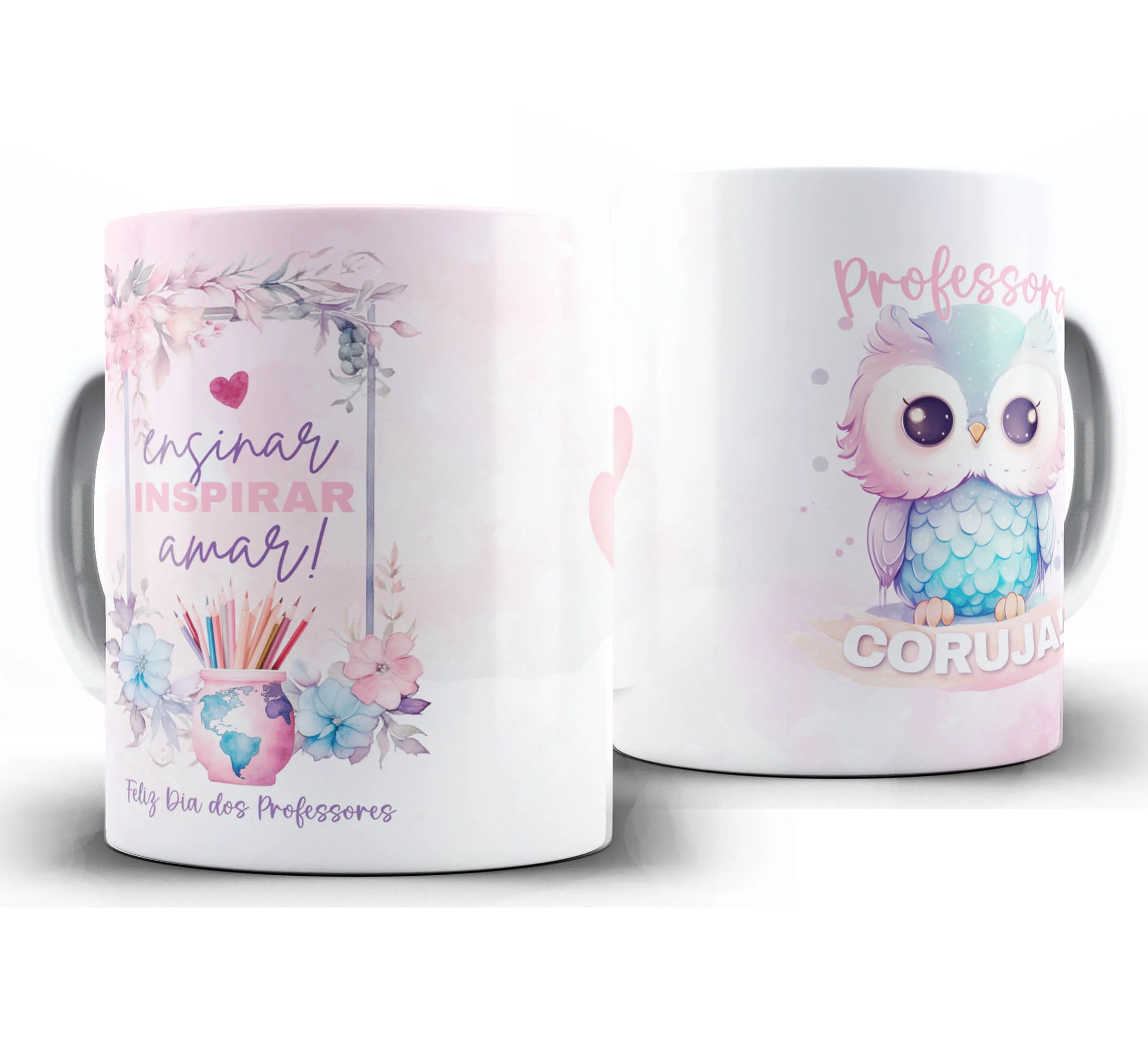 Caneca Personalizada Feliz Dia dos Professores — W21 — Ensinar Inspirar Amar