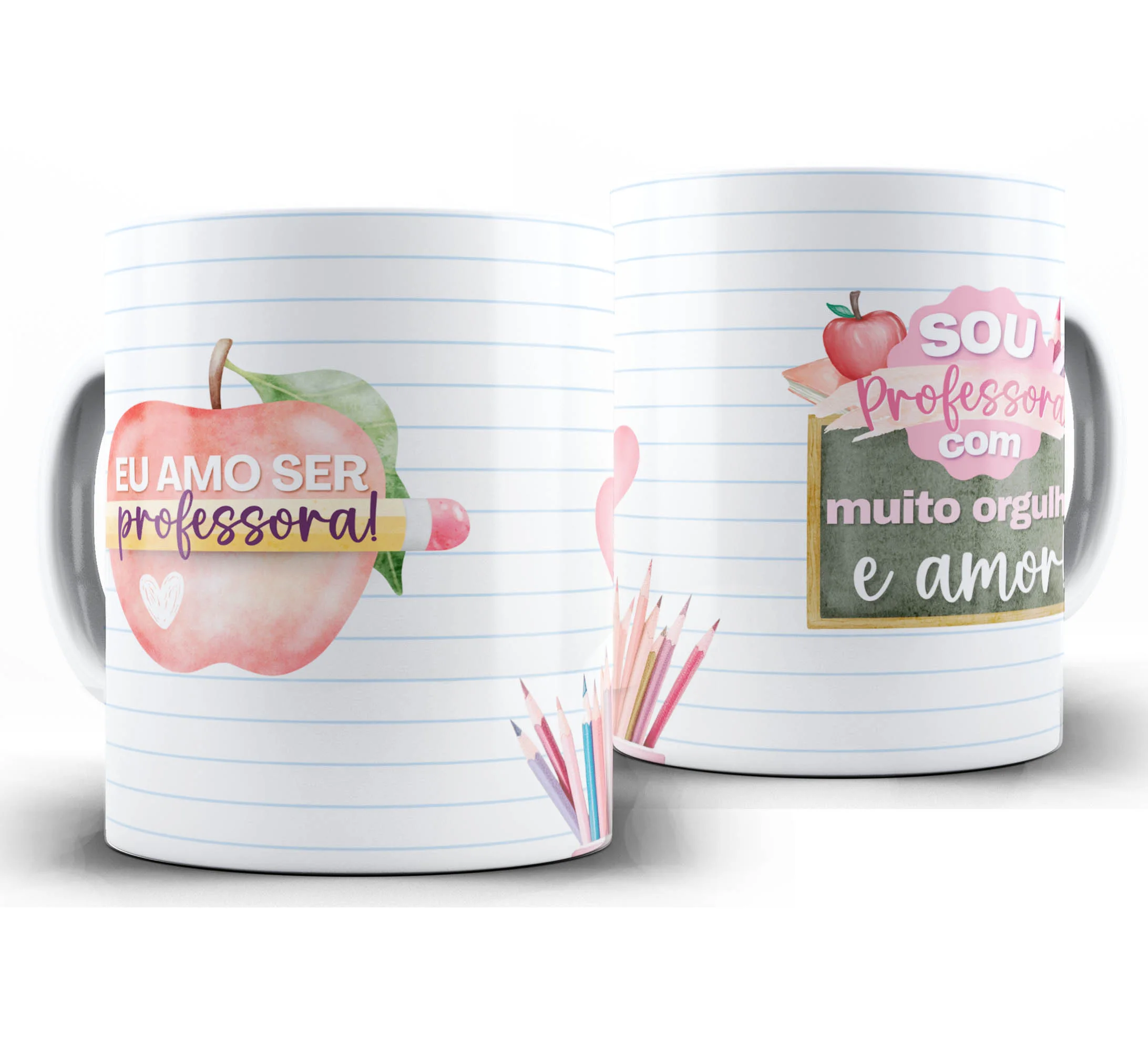 Caneca Personalizada Feliz Dia dos Professores — W28 — Eu Amo Ser Professora