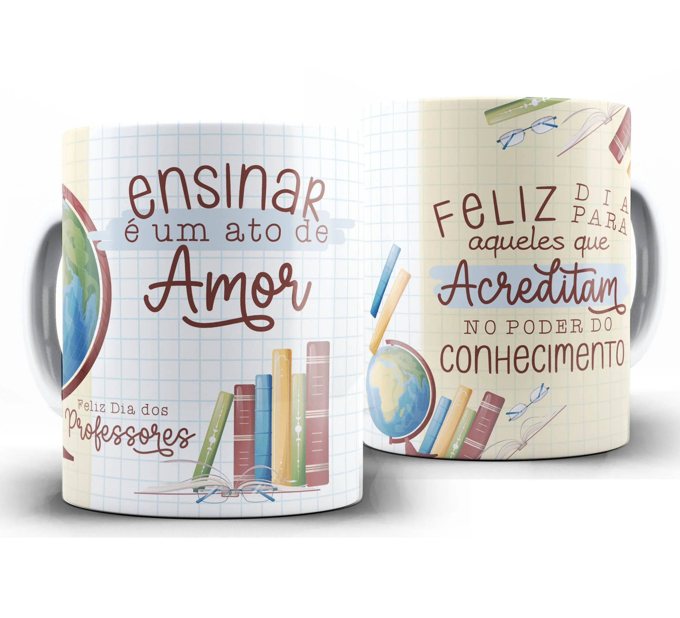 Caneca Personalizada Feliz Dia dos Professores — W54 — Ensinar é um Ato de Amor