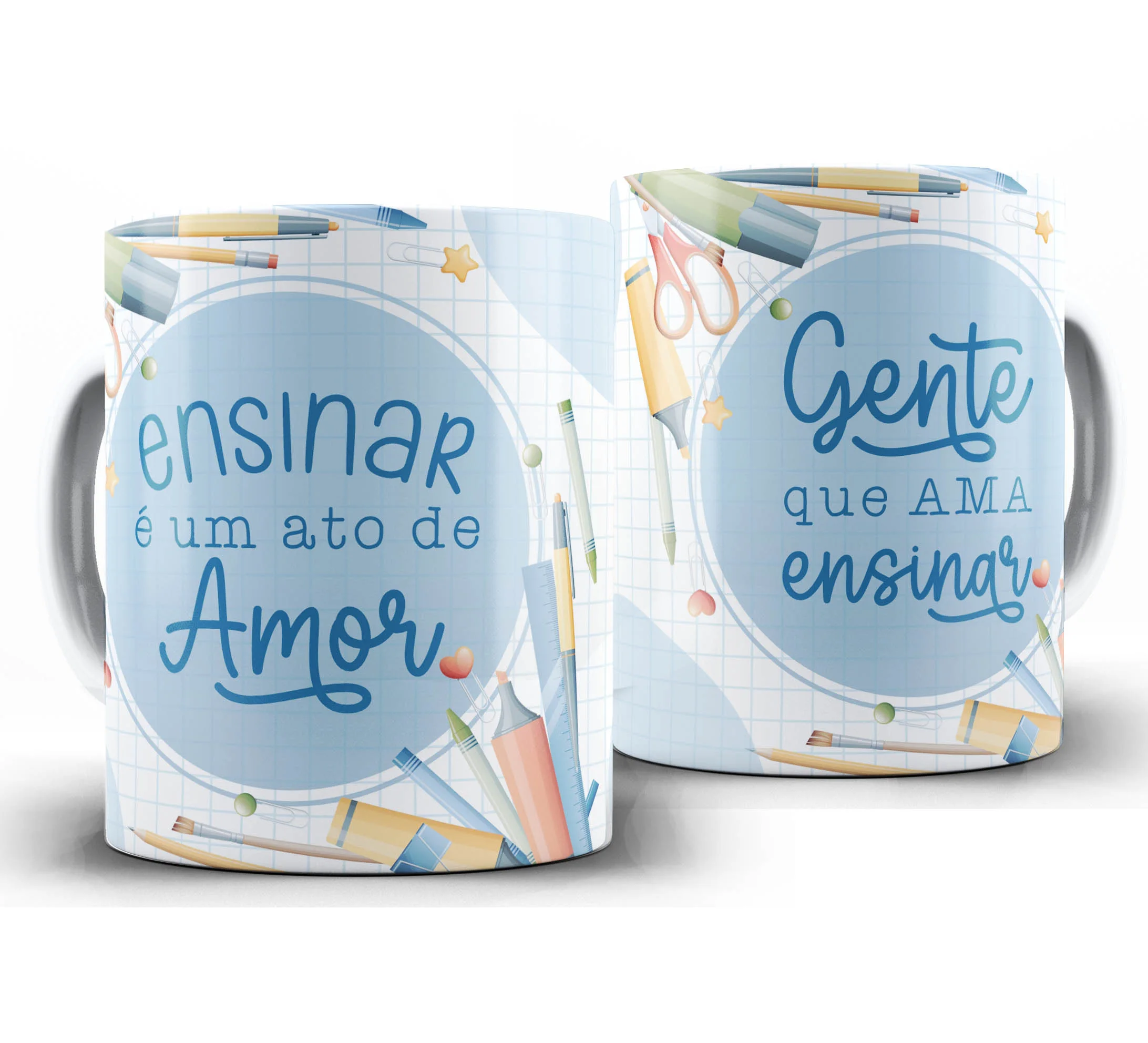 Caneca Personalizada Feliz Dia dos Professores — W56 — Ensinar é um Ato de Amor