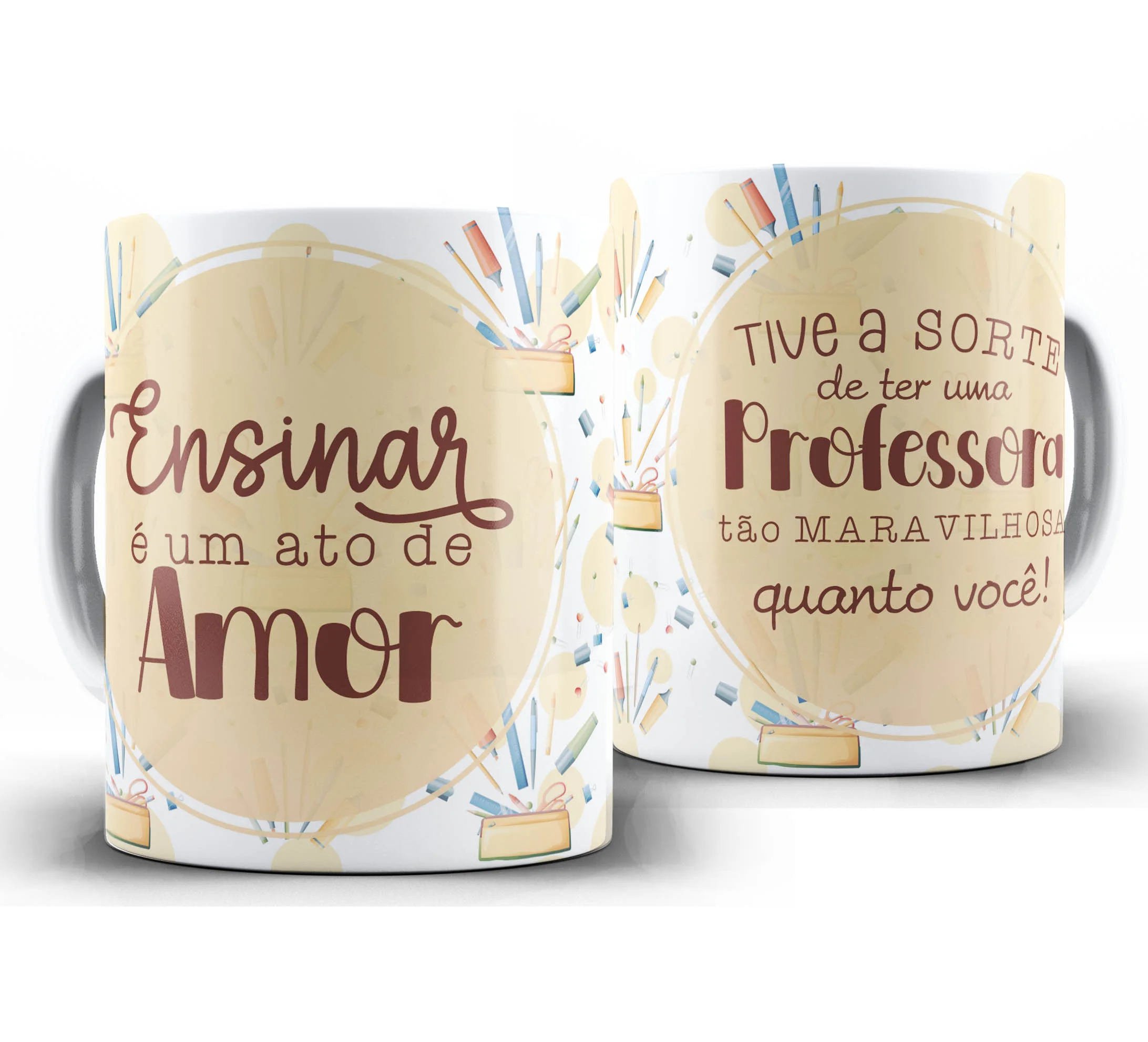 Caneca Personalizada Feliz Dia dos Professores — W57 — Ensinar é um Ato de Amor