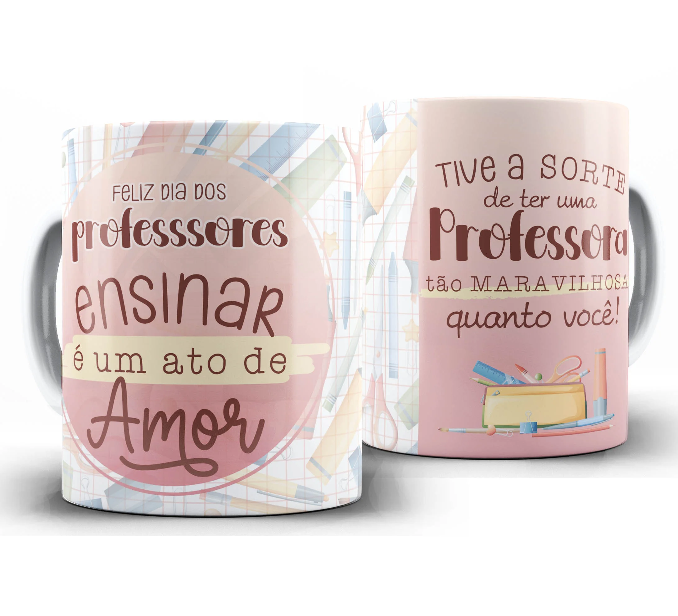 Caneca Personalizada Feliz Dia dos Professores — W58 — Ensinar é um Ato de Amor
