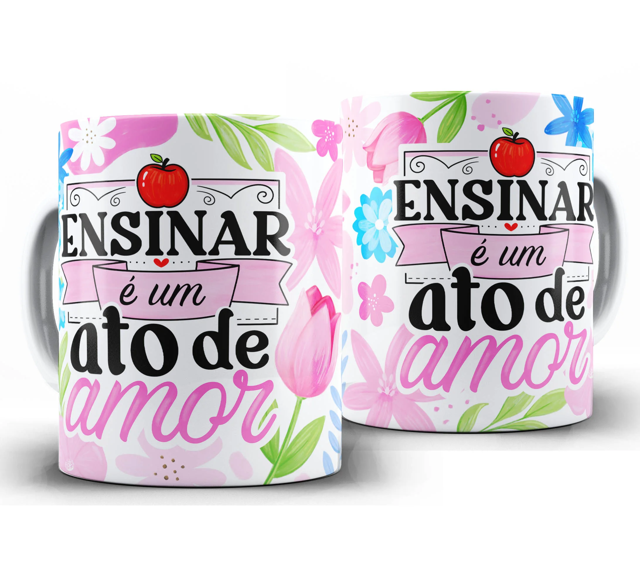 Caneca Personalizada Feliz Dia dos Professores — W6 — Ensinar é um Ato de Amor