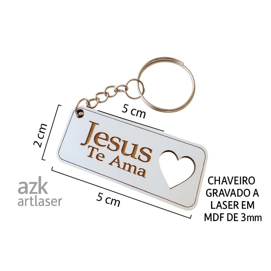 Lembrancinha Chaveiro Jesus Te Ama Igreja Brinde Mdf