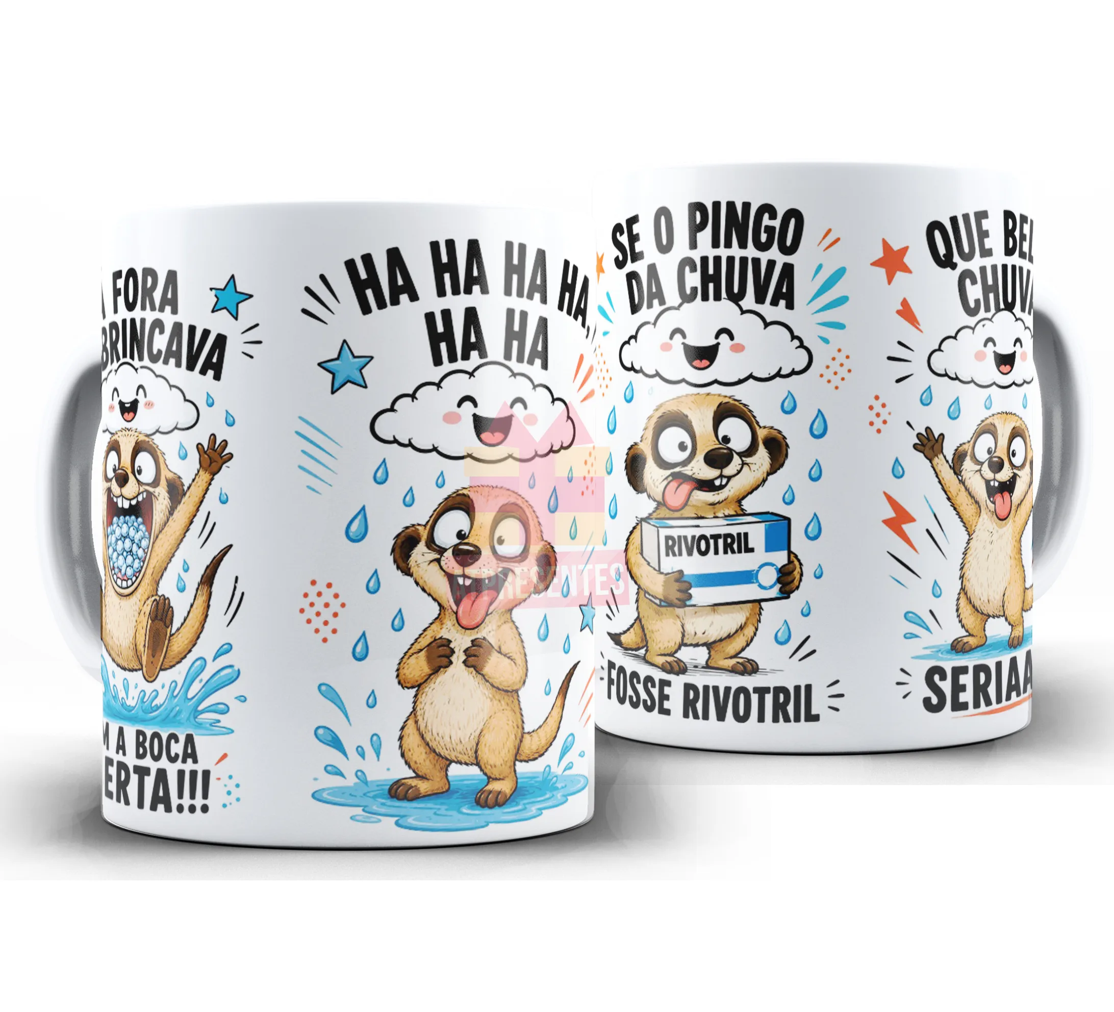 Caneca Divertida – “Se o Pingo da Chuva Fosse Rivotril” Versao Suricato