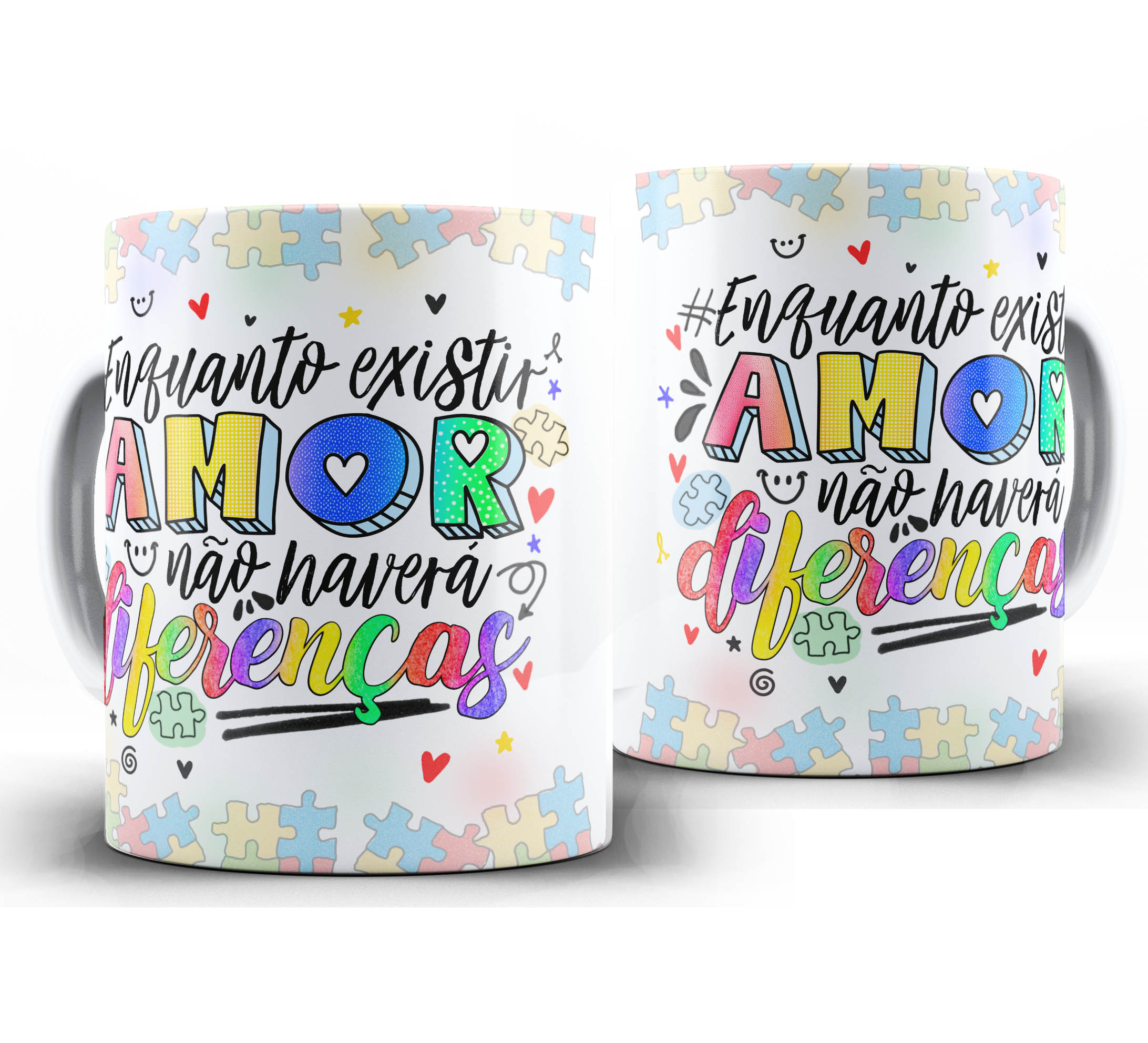 Caneca Autismo - Enquanto existir amor não haverá diferenças