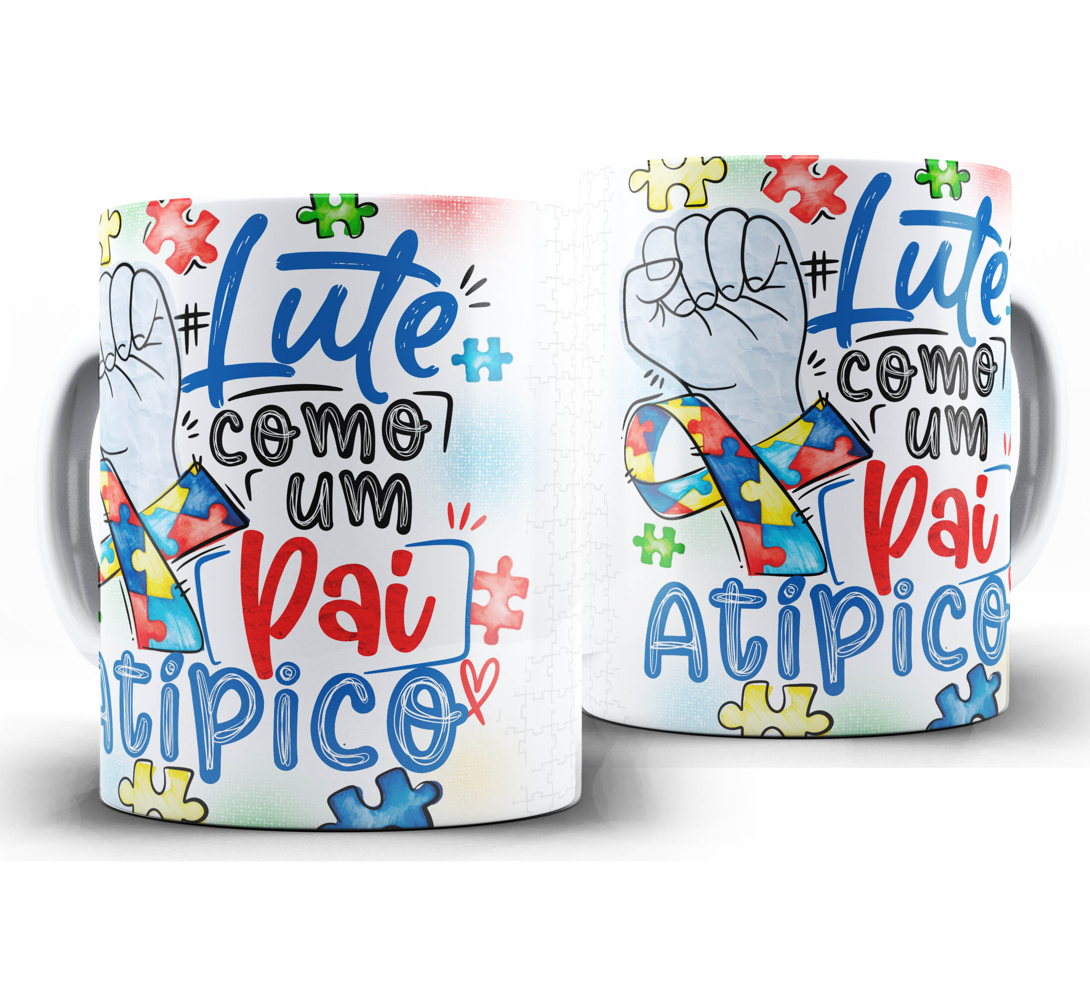 Caneca Autismo - Lute como um pai atipico