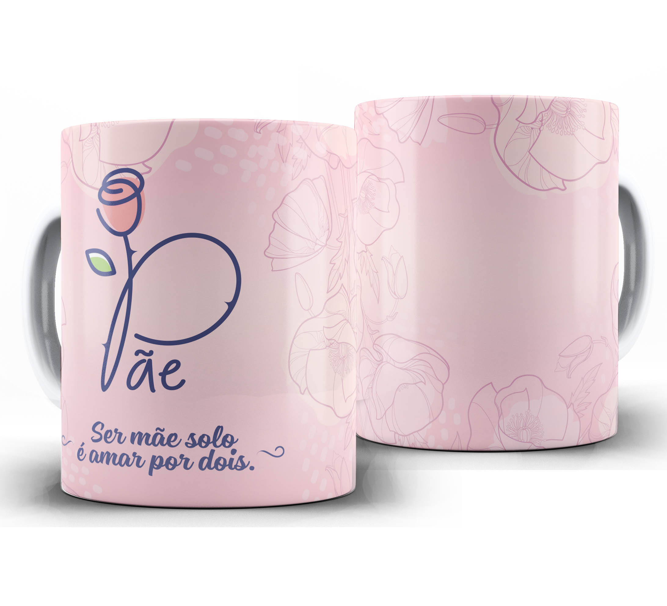 Caneca dia dos Pais W30 - Pãe Ser Mãe Solo é Amor Por Dois