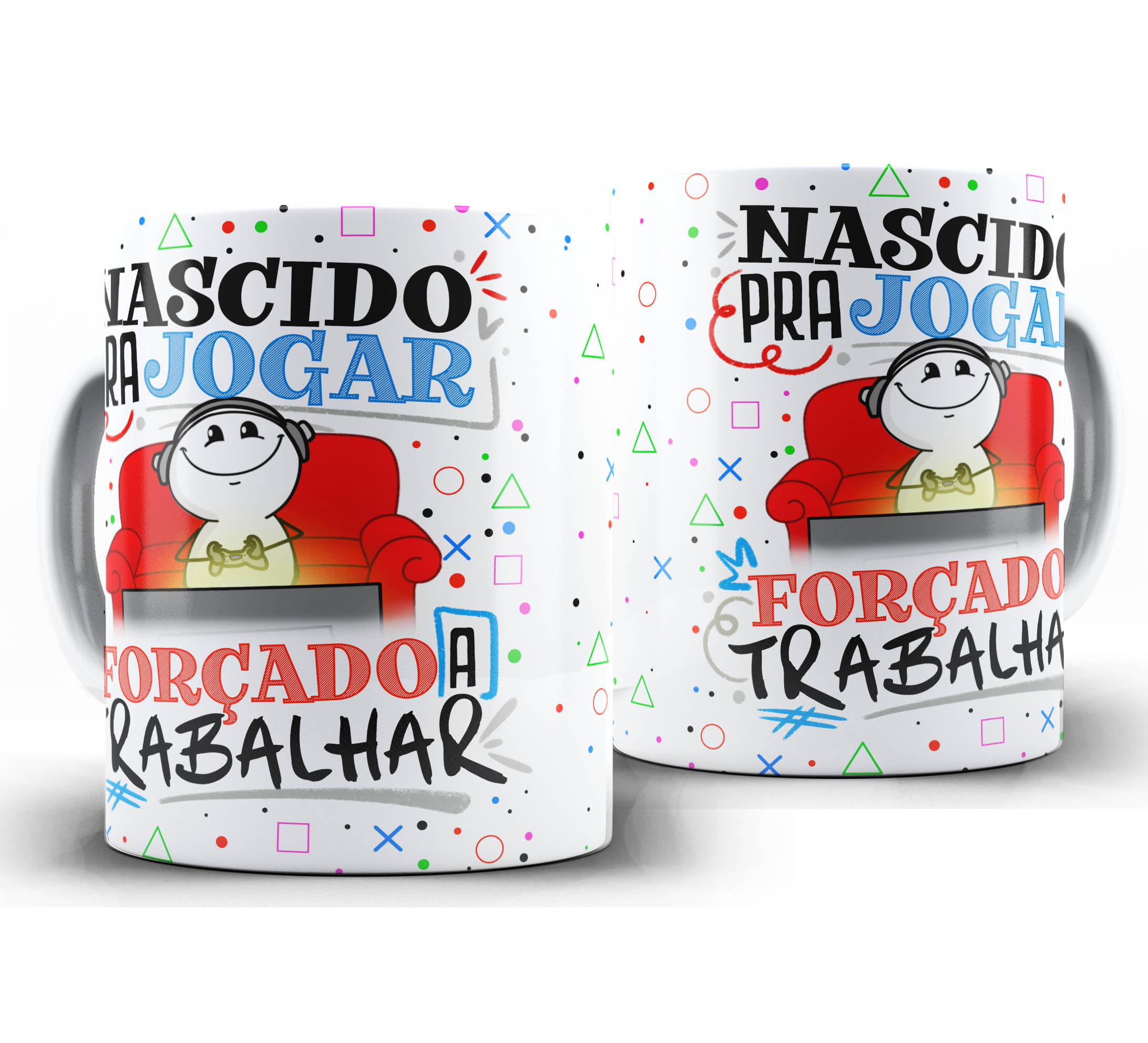 Caneca dia dos Pais W49 - Nascido pra Jogar