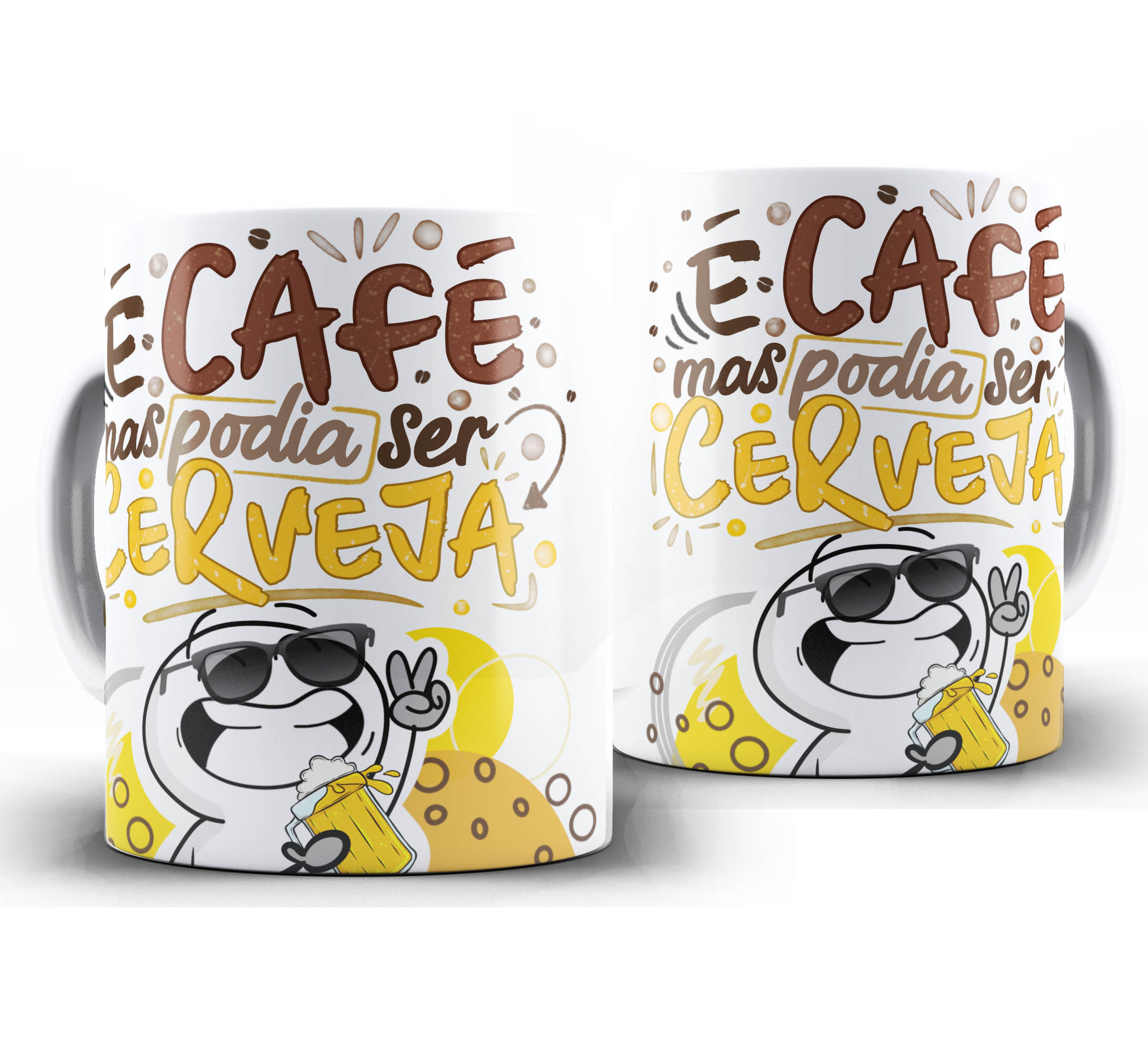 Caneca dia dos Pais W72 - É Café Mas Podia Ser Cerveja