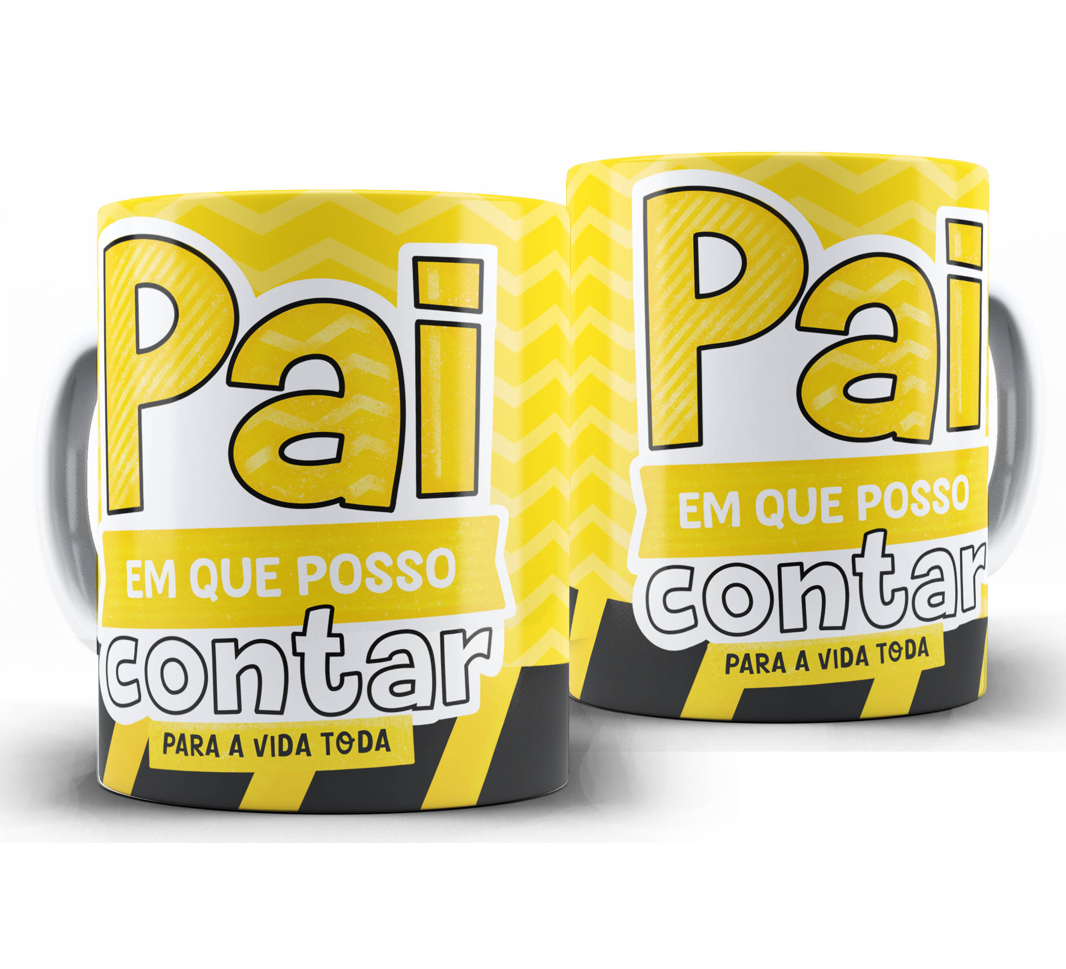 Caneca dia dos Pais W77 - Pai em Que Posso Contar Para a Vida Toda